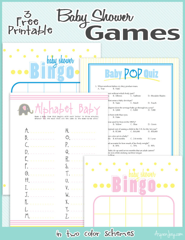 3 free printable baby shower games -for boys or girls
