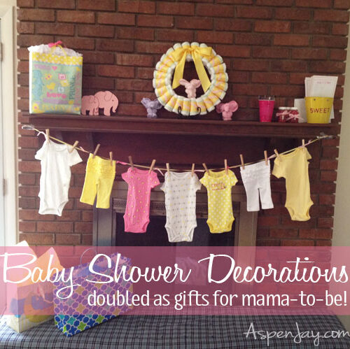 Baby Shower decor which double as gifts for the mama-to-be. Love the diaper wreath! @aspenjay.com