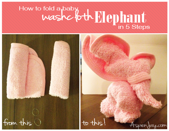 How to make a baby washcloth elephant in just 5 easy steps. These are so adorable and tiny! 