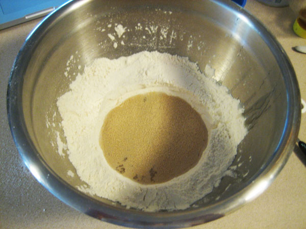 prepping the flour