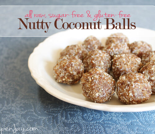 A perfect treat that is completely guilt free! All raw nutty coconut ball cookies-no sugar or gluten