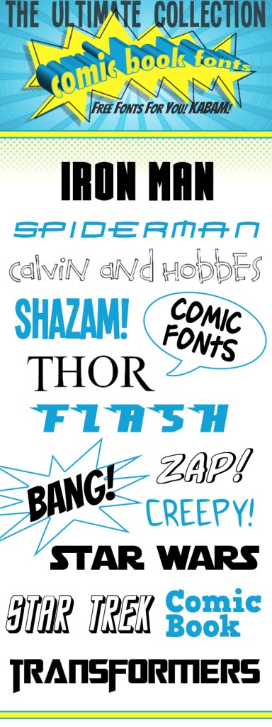 FREE comic fonts, superhero fonts