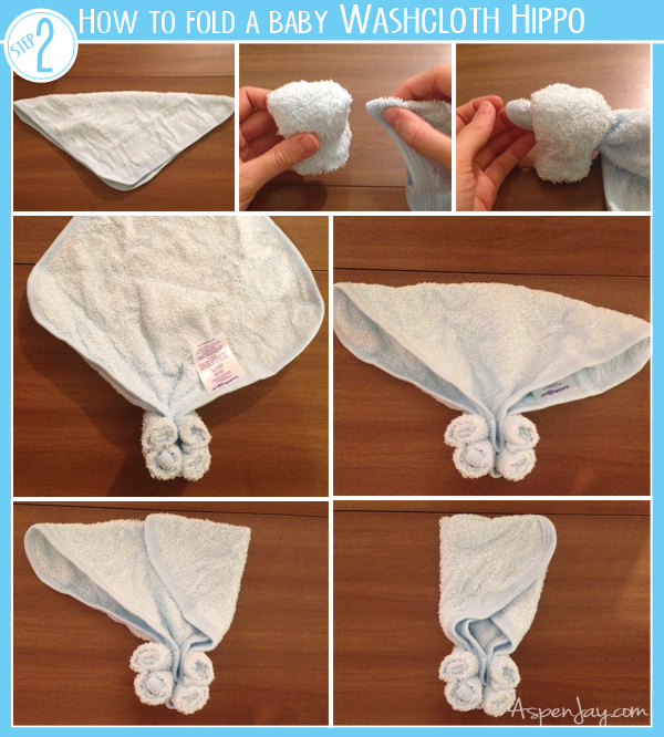 Great tutorial on how to fold a baby washcloth hippo. This is easy to understand. 