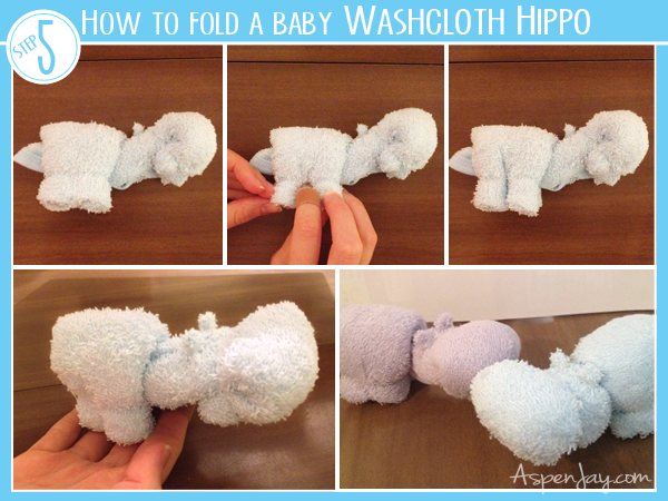 Great tutorial on how to fold a baby washcloth hippo. This is easy to understand.