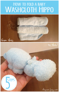 How to fold a Washcloth Hippo - Aspen Jay