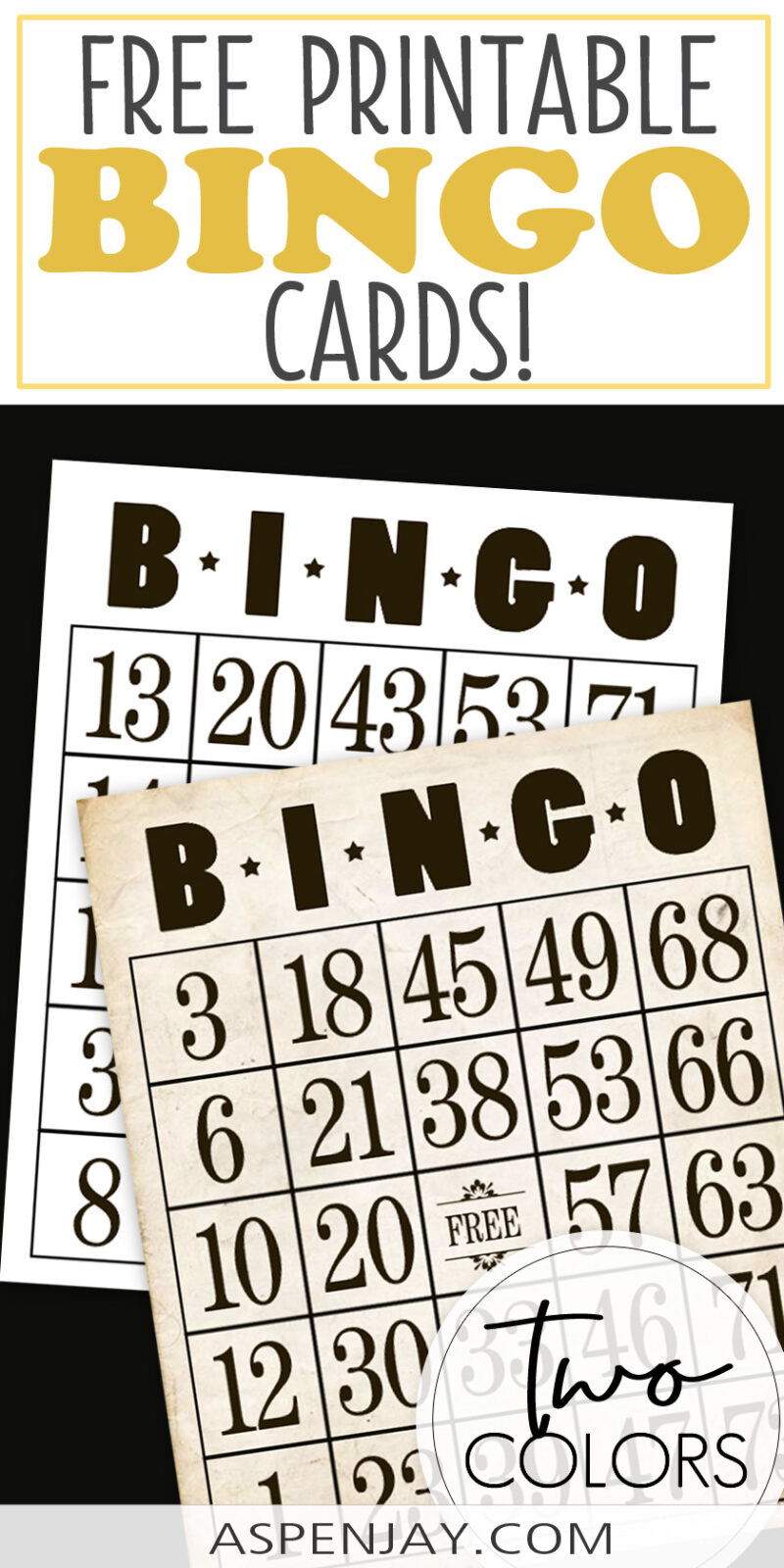 Vintage Inspired Free Printable Bingo Cards - Aspen Jay