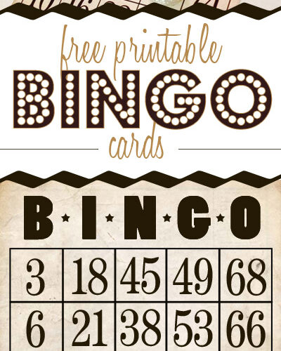 FREE printable vintage bingo cards. I LOVE IT!