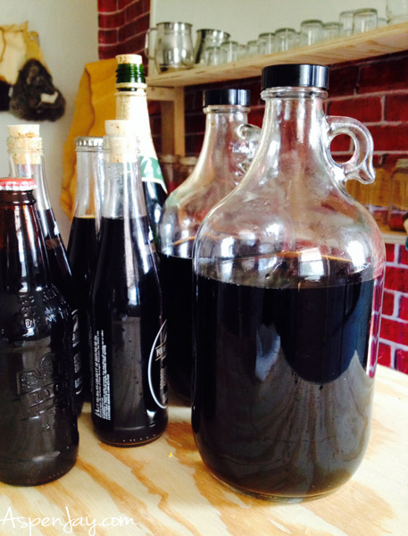 homemade root beer ready for our western party