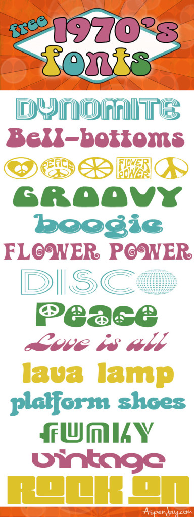 free groovy 70s fonts that are perfect for your vintage 1970s inspired design