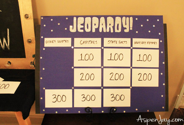 Game Night Party Ideas! Mix of Jeopardy, Minute2winIt, and Family Feud. This looks would be such a fun party to throw... and not too much prep work which I am ALL about!