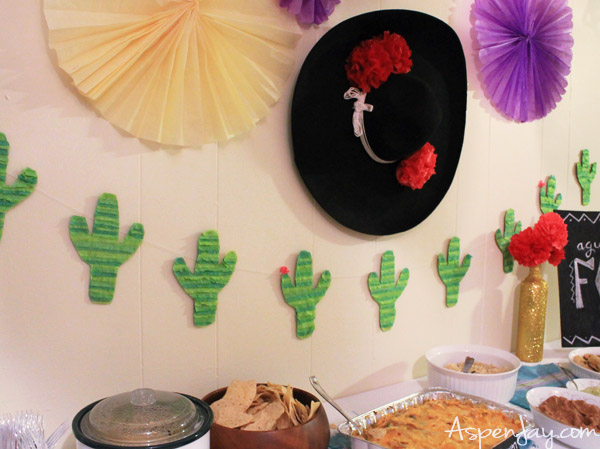 Cinco De Mayo decor- a Cactus Pinata Banner! Super easy and cheap to make!