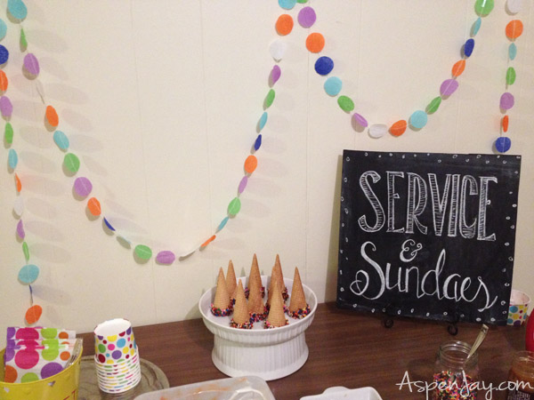 A sundaes and service party! What a great idea to have fun while helping others!