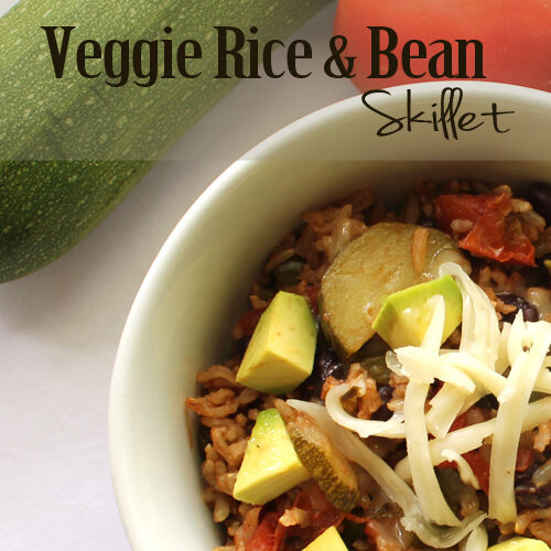 Super Easy Veggie Rice and Bean Skillet