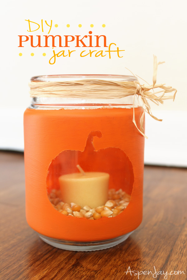 Very cute DIY pumpkin jar craft. So simple and inexpensive to make. This would make such a great Fall gift!