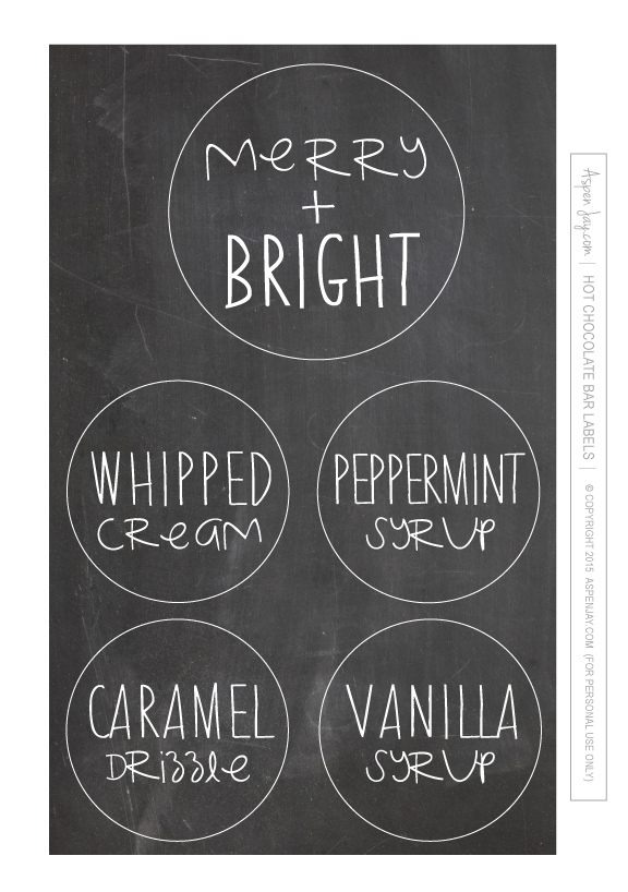 free hot chocolate bar labels to download! Such a cute idea for the holiday season!
