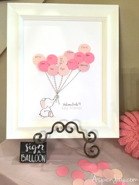 Welcome Baby Girl: Elephant Baby Shower Guest Book