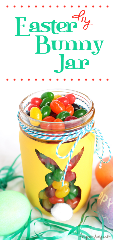 DIY Easter Bunny Jar tutorial. Super cute and simple to make. Great use of old jars! 