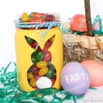 DIY Easter Bunny Jars tutorial. Super cute and simple to make. Great use of old jars!