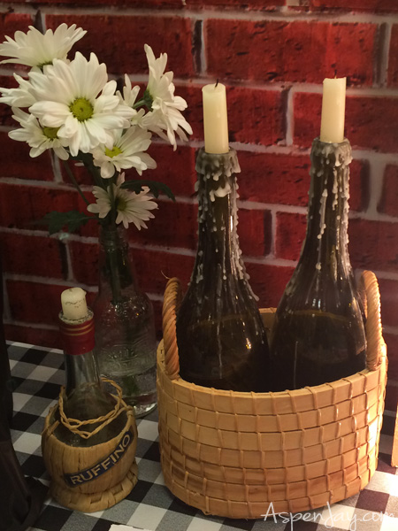 Fun and festive Italian Themed Dinner Party! LOVE the wine bottles and all the little touches! What a great idea for a party! 