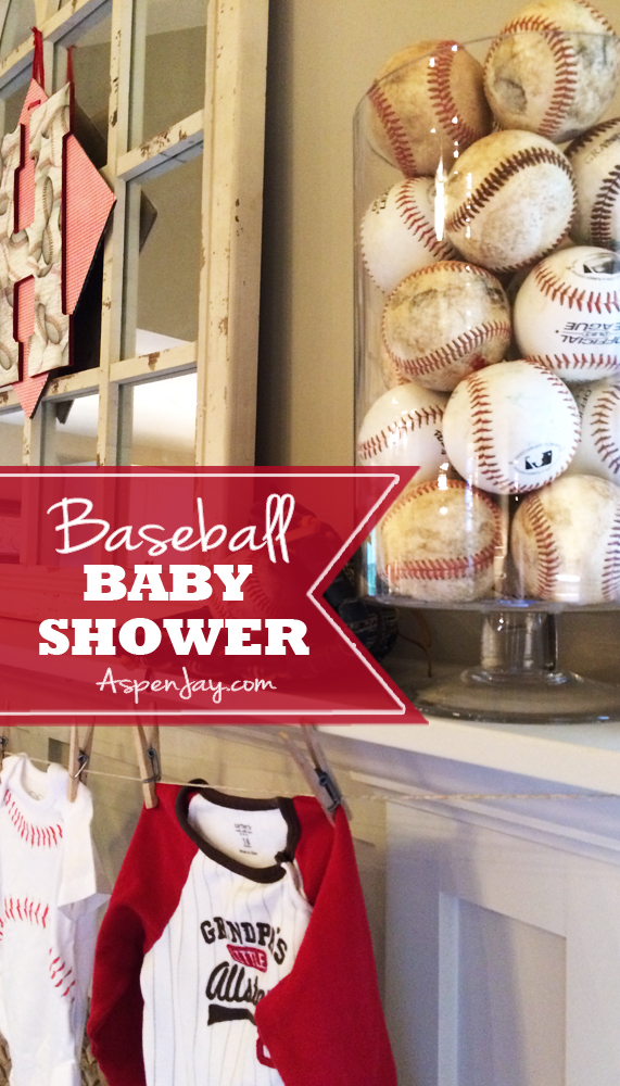 Super cute Baseball themed Baby Shower. Everything is just perfect! She even includes the adorable baseball printables for free download! Love this theme for a baby shower!