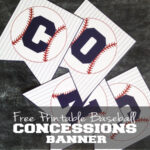 Free Printable Baseball Concessions Banner! Love this easy way to decorate for a baseball themed party and all you have to do is print and cut! This website even has MORE baseball related printables all for free!