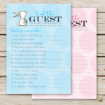 Adorable FREE baby shower FIND THE GUEST game. This is a perfect ice-breaker game. Love this cute little bunny!