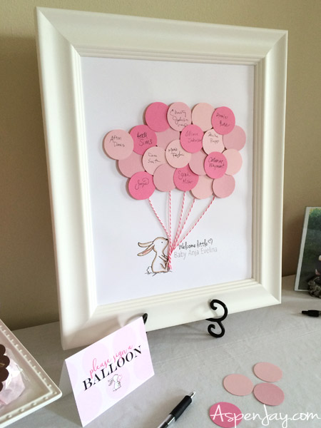 Bunny Baby Shower Guest Book Printable Aspen Jay