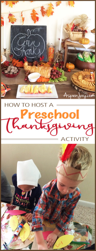 How to throw a Preschool Thanksgiving Activity. She outlines everything she did and provides free resources and tutorials. What a fun idea! I want to throw such an activity next year! Pinning for later!
