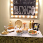White Elephant Bingo! Such a fun activity for game night! Love the gold color scheme!
