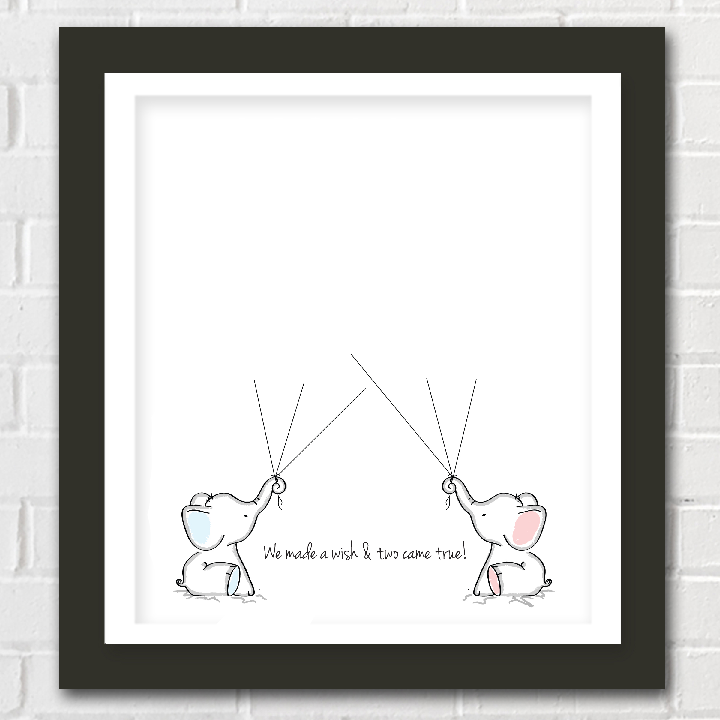 Twin Elephant Baby Shower Guest Book Printable
