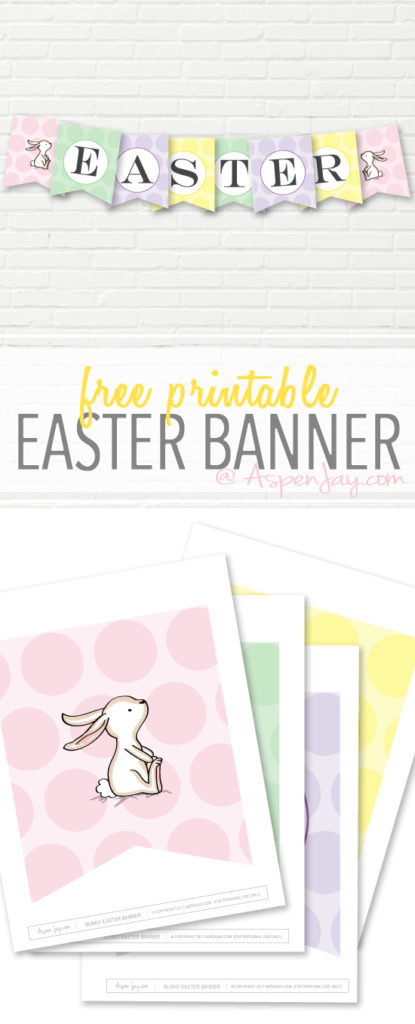Free Easter Banner printable. Easy way to decorate for the Easter season and SUPER cute! Pinning!