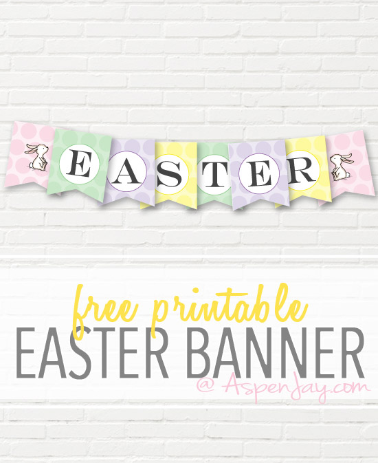 Free Easter Banner printable. Easy way to decorate for the Easter season and SUPER cute! Pinning!