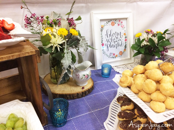 Lovely ideas for throwing an indoor spring themed garden party. Perfect way to welcome Spring! 