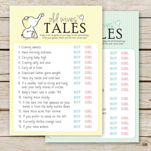 Free Printable Baby Shower Game – Old Wives’ Tales