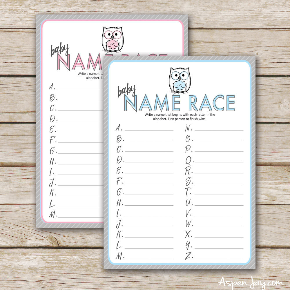 Free Owl Baby Shower Game Printable - Aspen Jay