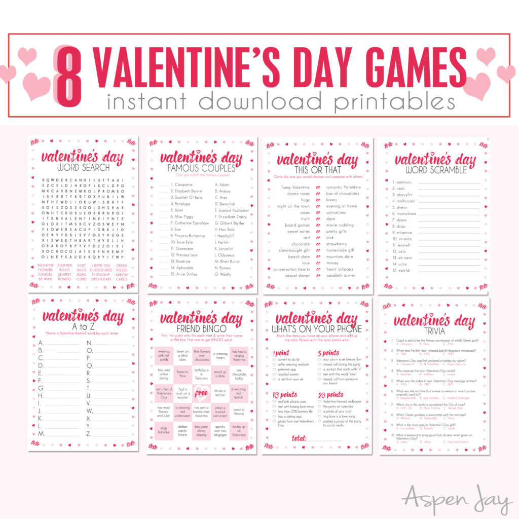 Awesome Valentine's Game bundle for your upcoming Galentine's Day party!