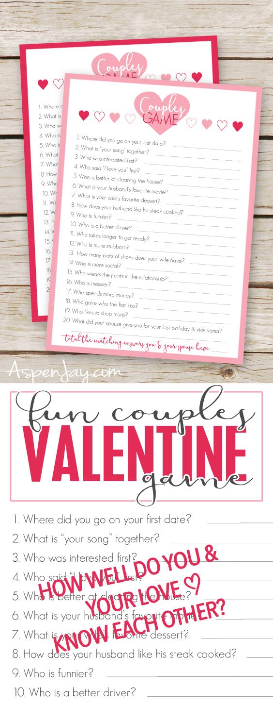 Valentine games for couples