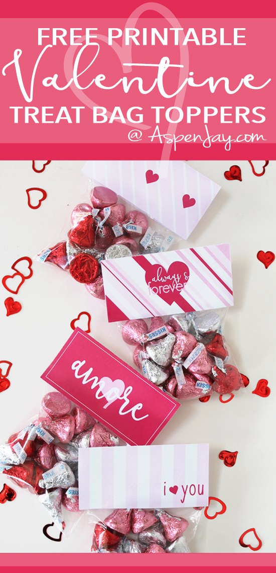 FREE printable Valentines Treat Bag Toppers.❤️ Super CUTE!!! With 4 design to choose from this is a perfect little gift for friends! 