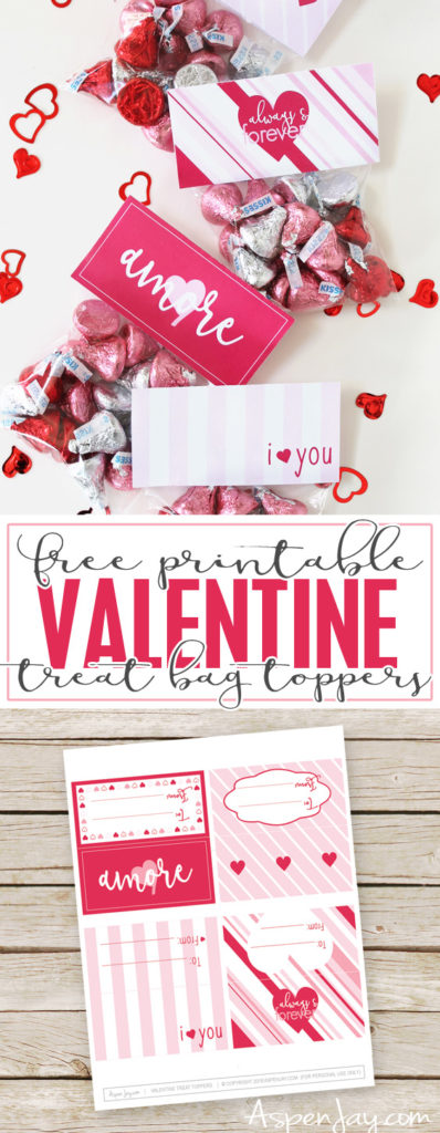 Free Valentines Treat Bag Toppers - Aspen Jay