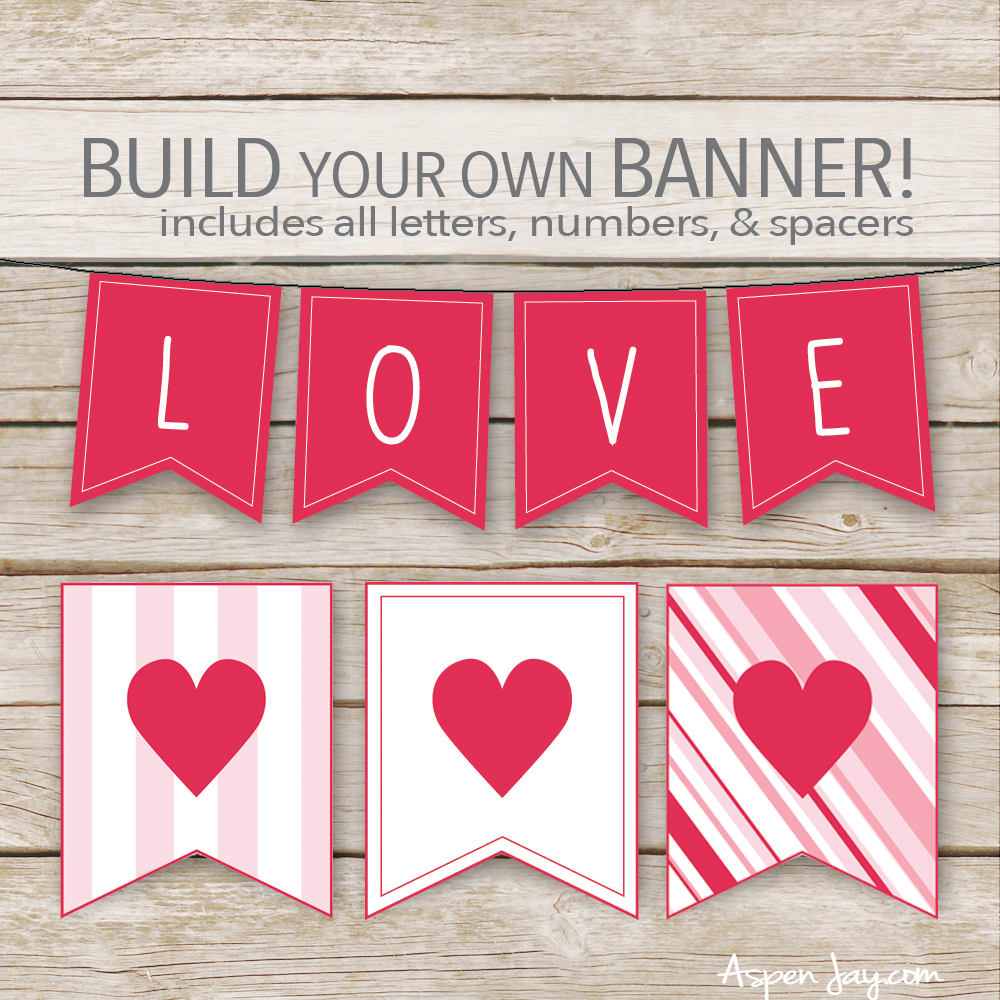 XOXO Banner For Valentine s Day free Printable Aspen Jay