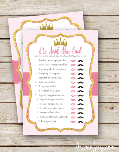Free Printable Baby Shower Games - Download Instantly!