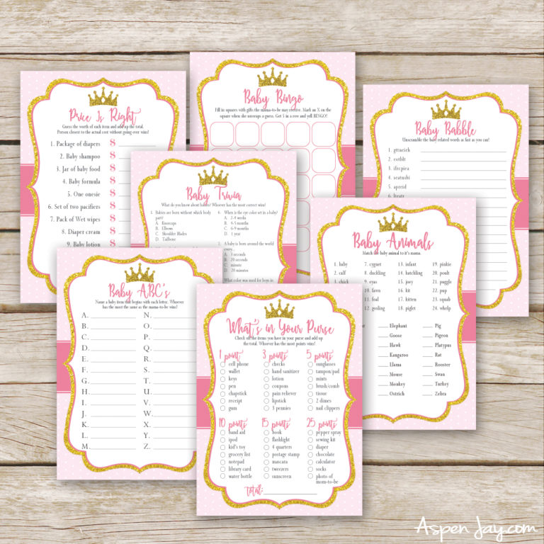 Free Printable Princess Baby Shower Game - Aspen Jay