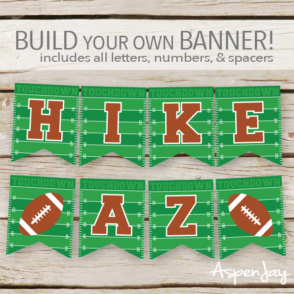 FREE football concessions banner printable! Simply download, print, then party!!! This would be perfect for the concessions stand at my son's football games! Pinned!!! Football Party - Football printable - Football banner