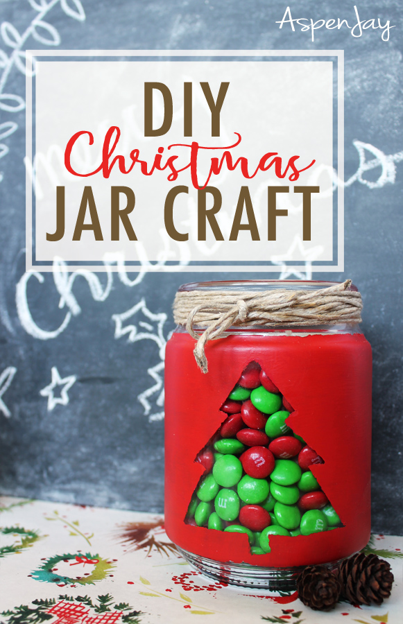 Super easy DIY Christmas jar craft that makes for cute holiday decor for yourself or a friend! Christmas tree craft with supplies you might already have on hand!