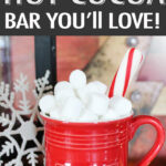 The perfect Christmas themed hot chocolate bar! Love these ideas with a ton of free printables!
