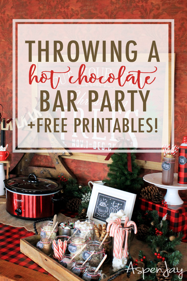 How to throw the perfect hot chocolate bar party + free cocoa bar printables! Such a fun idea for the holidays!