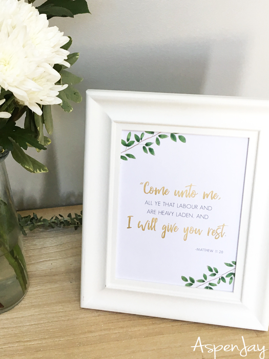 Come unto Me free printable - bible art to beautify your living space! Simply download and print! #comeuntome #bibleverseart #freeprintable