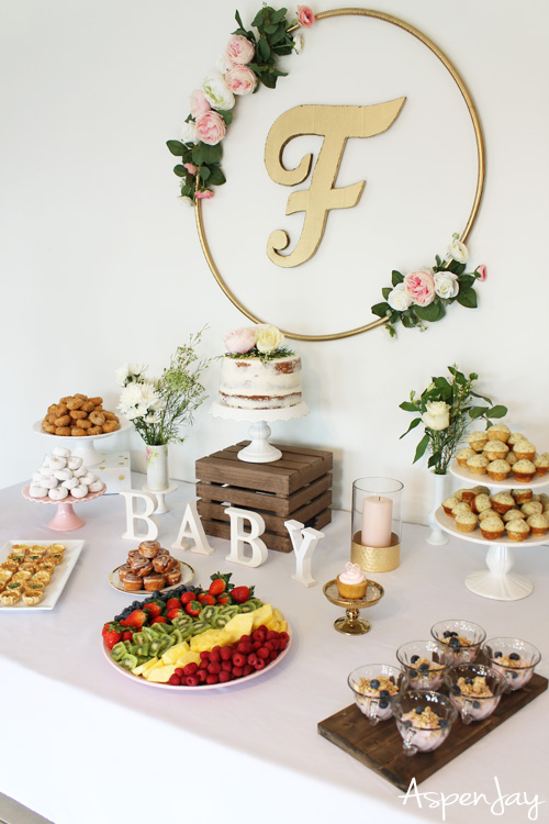 Floral Baby Shower Brunch With A Touch Of Gold Aspen Jay