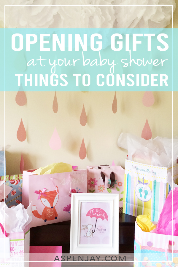 Do you have to open gifts at your baby shower? What is the baby shower etiquette? Are there alternative options? This detailed post covers it all with tips to make the gift opening process enjoyable for everyone. And alternatives if you really don't want to open gifts at the shower! Just click on the link to read the post!