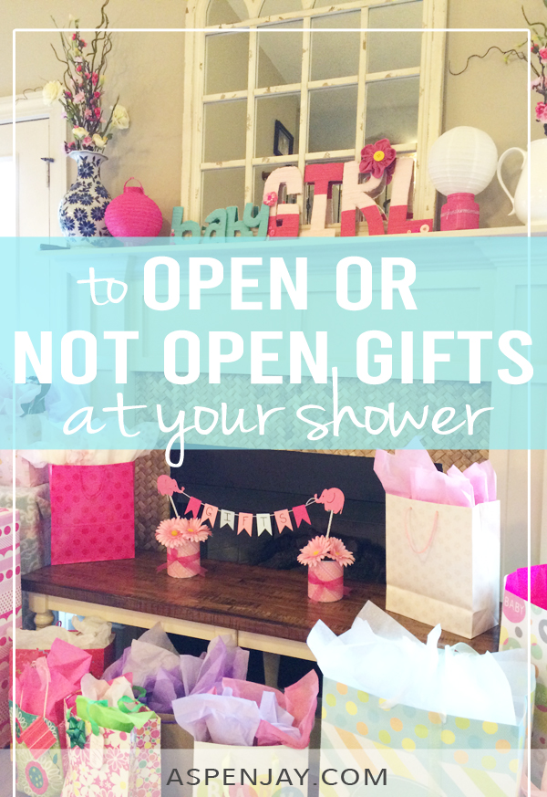 Do you have to open gifts at your baby shower? What is the baby shower etiquette? Are there alternative options? This detailed post covers it all with tips to make the gift opening process enjoyable for everyone. And alternatives if you really don't want to open gifts at the shower! Just click on the link to read the post!